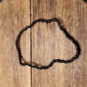 B3227 black seed beaded‎ tribal bracelet stretch